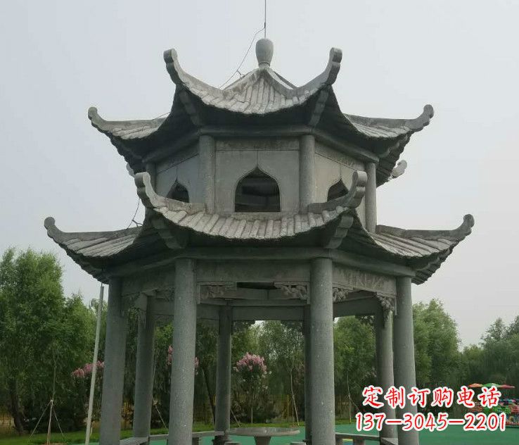 泰安精美大理石凉亭石雕
