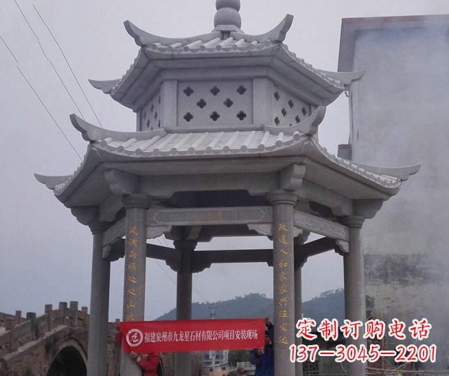 泰安大理石双层石雕凉亭——独特的艺术结晶