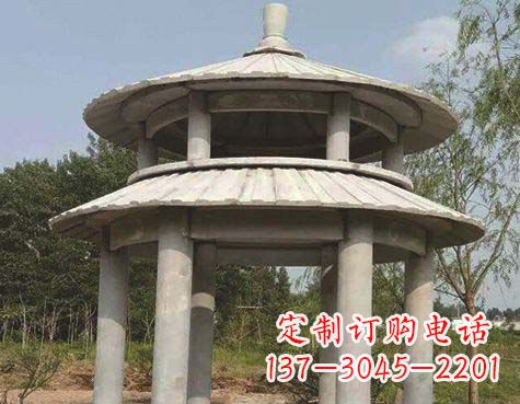 泰安大理石双层圆顶凉亭石雕