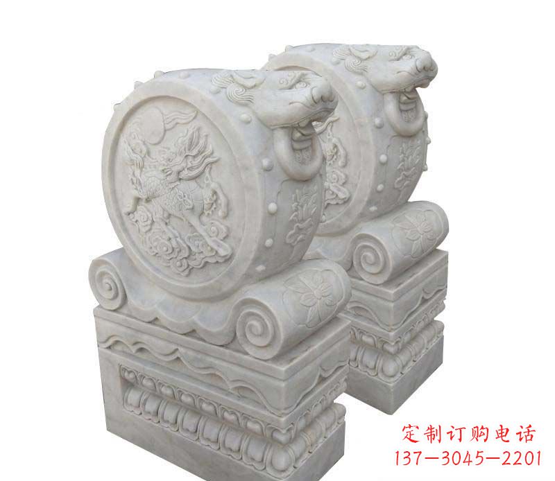 泰安大理石狮子头门墩雕塑