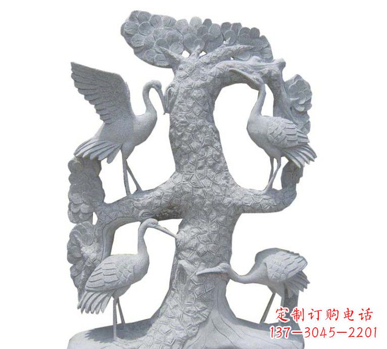 泰安精美大理石松树雕塑