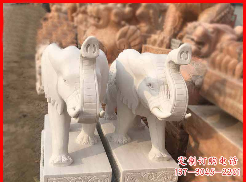 泰安产品名称大理石小象招财石雕