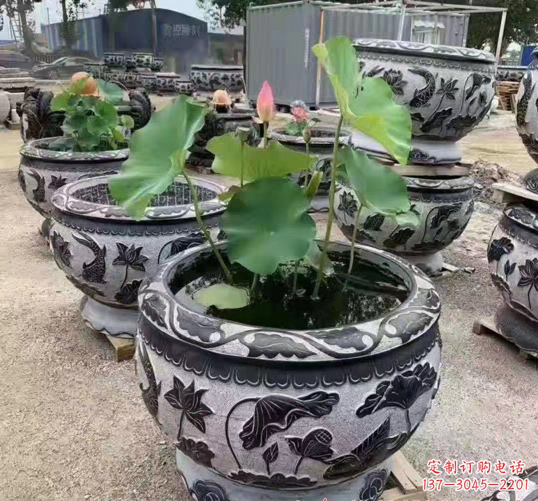 泰安精美大理石鱼缸雕塑