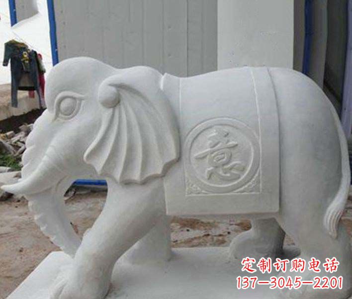 泰安传承财富祝福,大理石招财大象雕塑