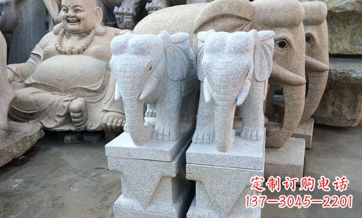 泰安大理石大象雕塑 招财进宝