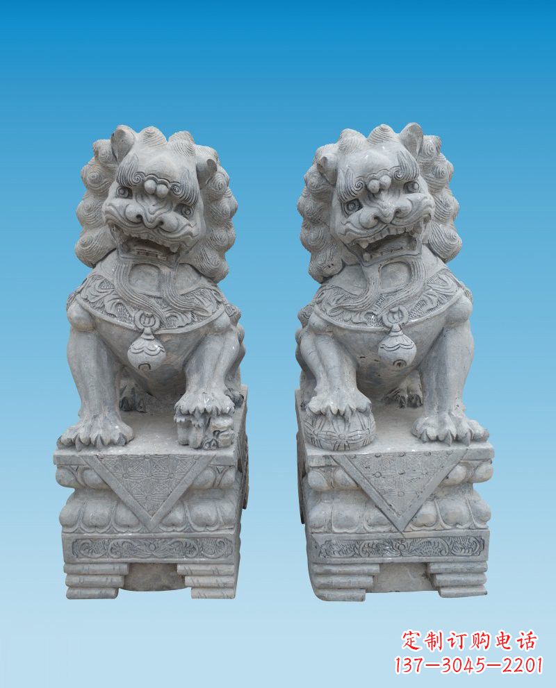 泰安精致雕刻的大理石狮子雕塑