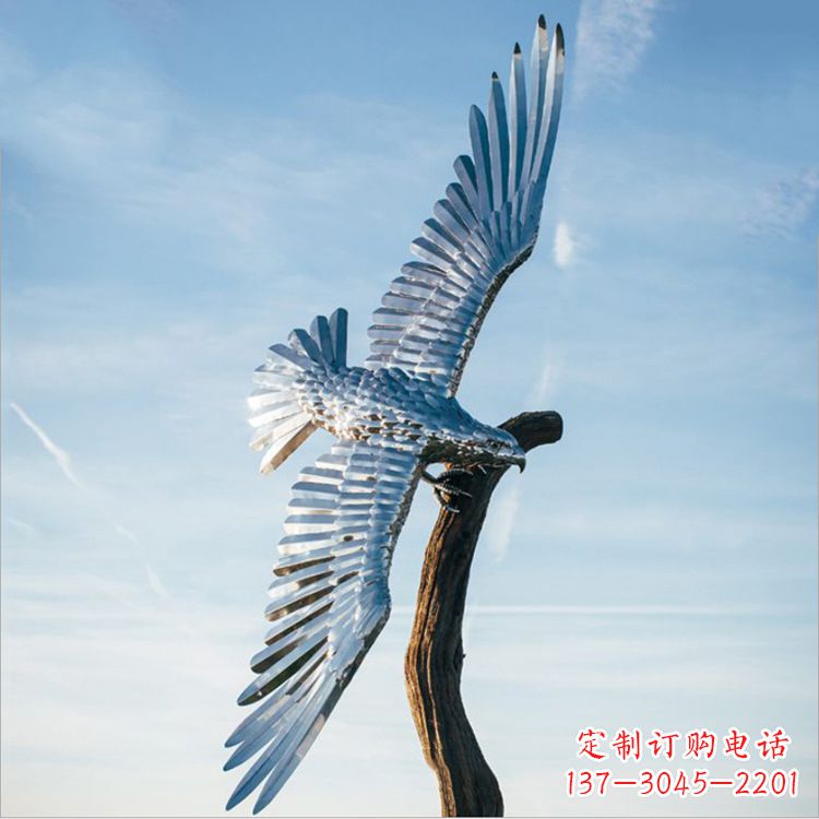泰安大鹏展翅老鹰不锈钢雕塑