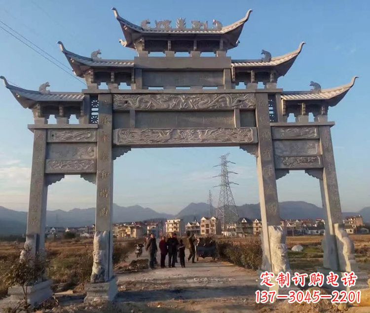 泰安大石牌坊雕塑—中领雕塑定制专业