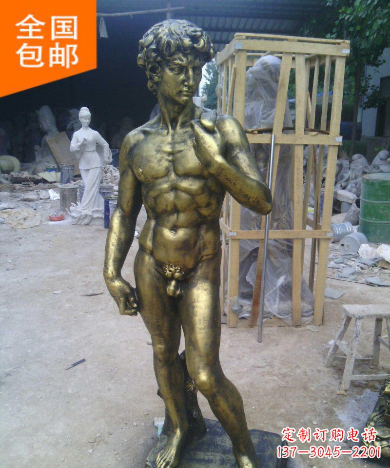 泰安大卫玻璃钢仿铜西方人物雕塑