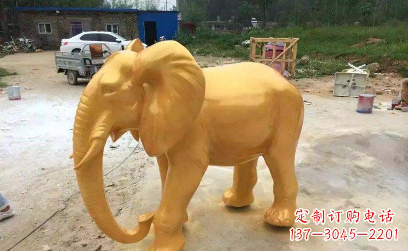 泰安精美的大象玻璃钢仿铜雕塑