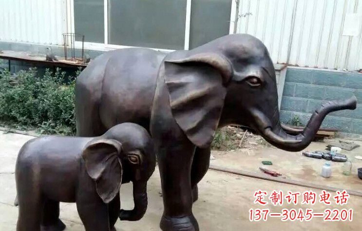 泰安大象母子铜雕塑