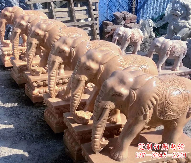 泰安大象喷水石雕