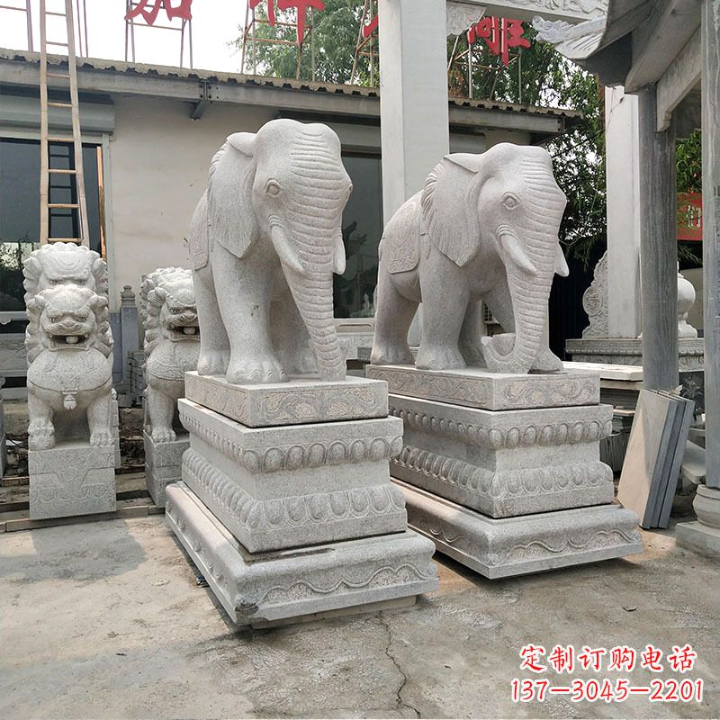 泰安大象石材喷水雕塑