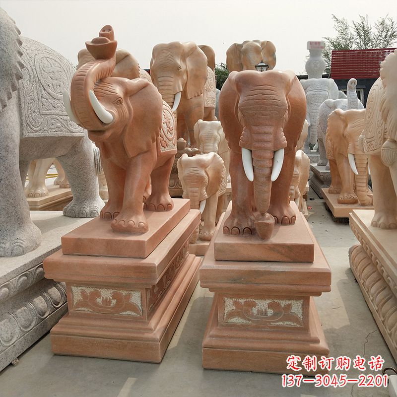 泰安山石大象雕塑