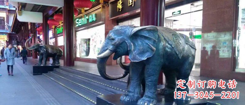 泰安大象铜雕企业门口动物雕塑