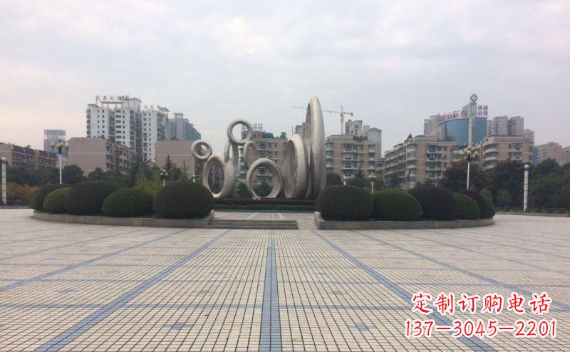 泰安大小圆环广场不锈钢雕塑