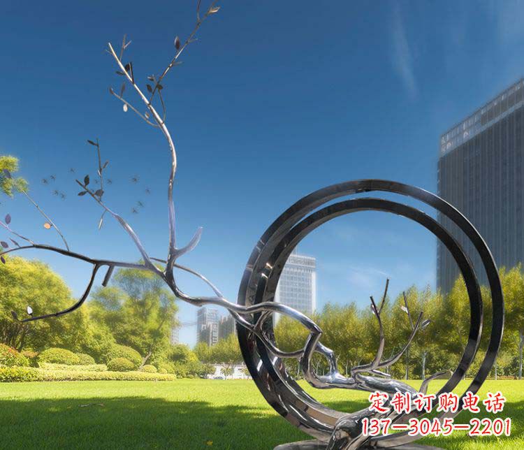 泰安超大不锈钢环形景观雕塑
