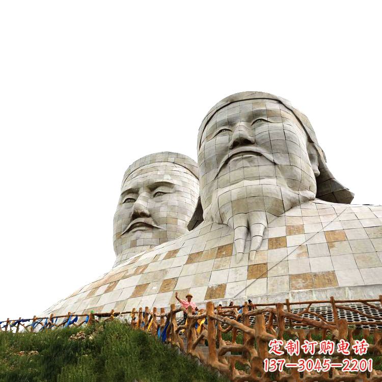 泰安大型成吉思汗石雕头像景观雕塑