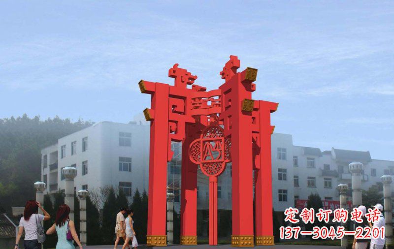 泰安大型抽象灯笼广场不锈钢雕塑