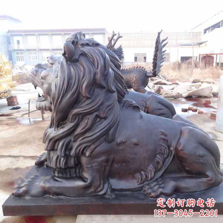 泰安纯铜港币狮子动物雕塑