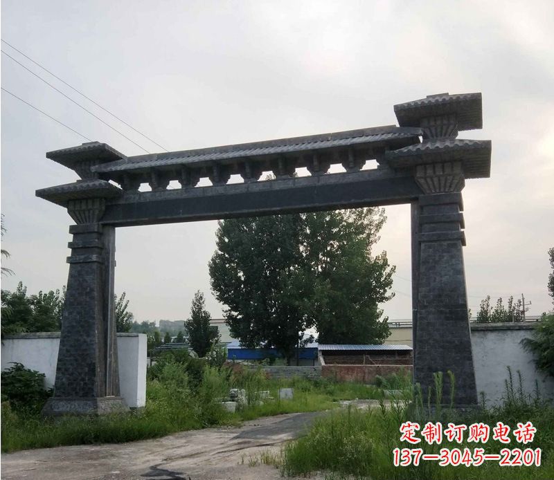 泰安大型单门仿古牌坊石雕