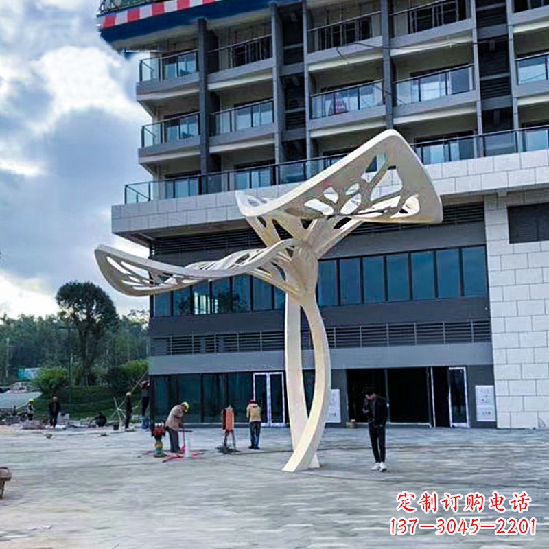 泰安不锈钢抽象树叶雕塑