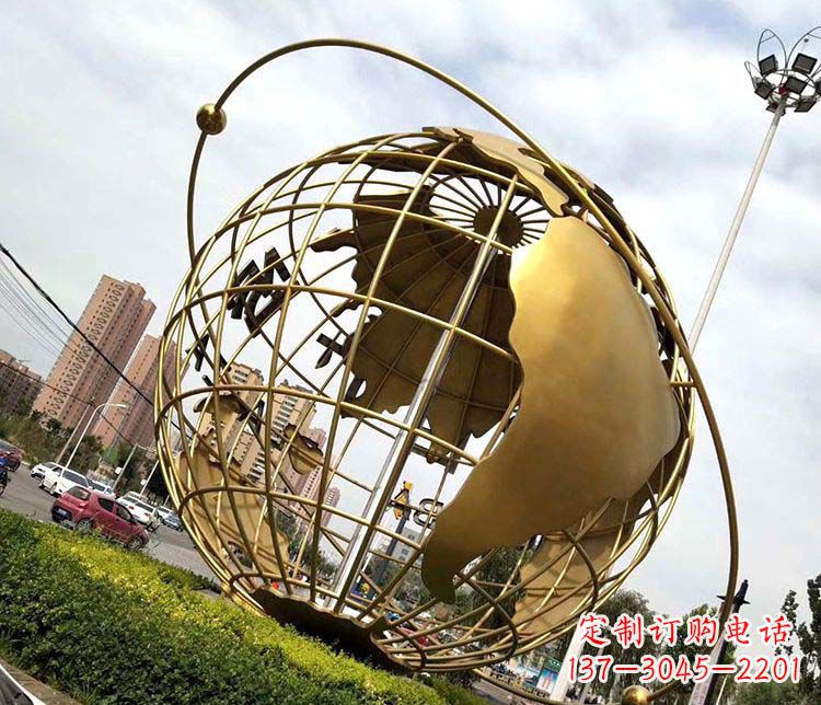 泰安地球仪不锈钢雕塑拓宽视野,致敬世界