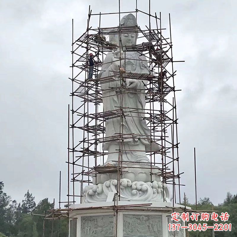 泰安大型汉白玉观音菩萨石雕