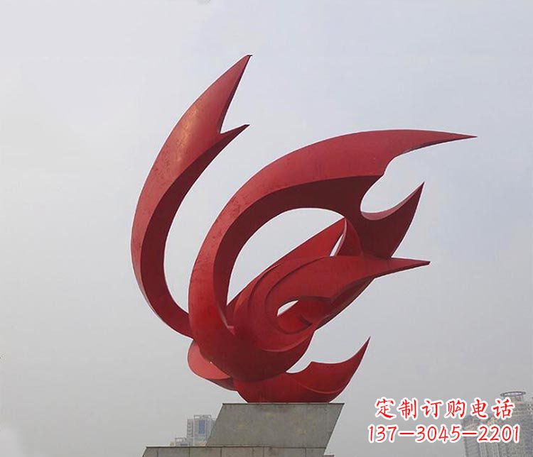 泰安大型不锈钢凤凰雕塑