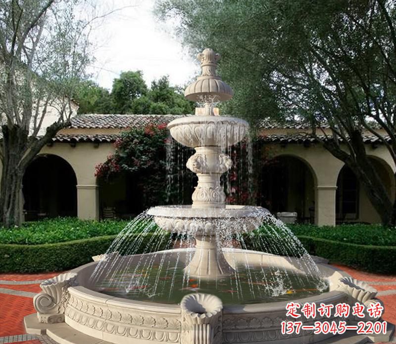 泰安绚丽的喷泉石雕塑