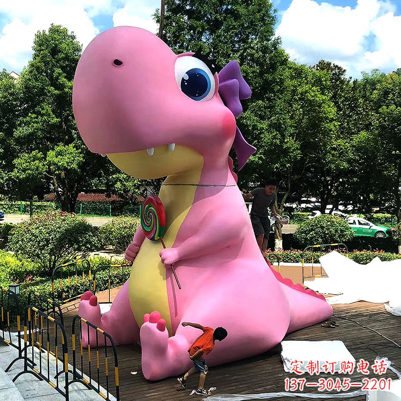 泰安大型卡通恐龙雕塑摆件-商场儿童游乐场大型动物景观雕塑