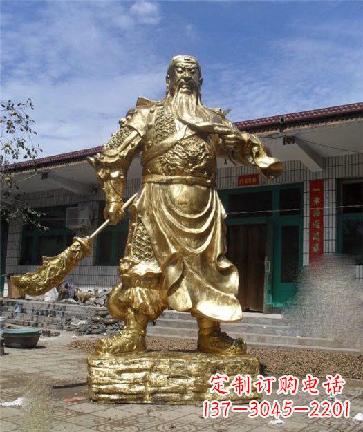 泰安大型立式关公铜雕