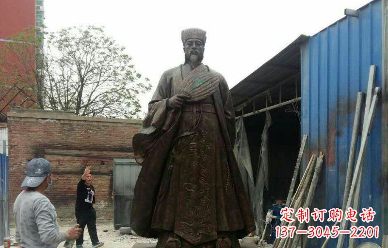 泰安典雅大型立式诸葛亮铜雕