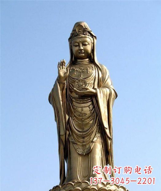 泰安大型立式观音铜雕
