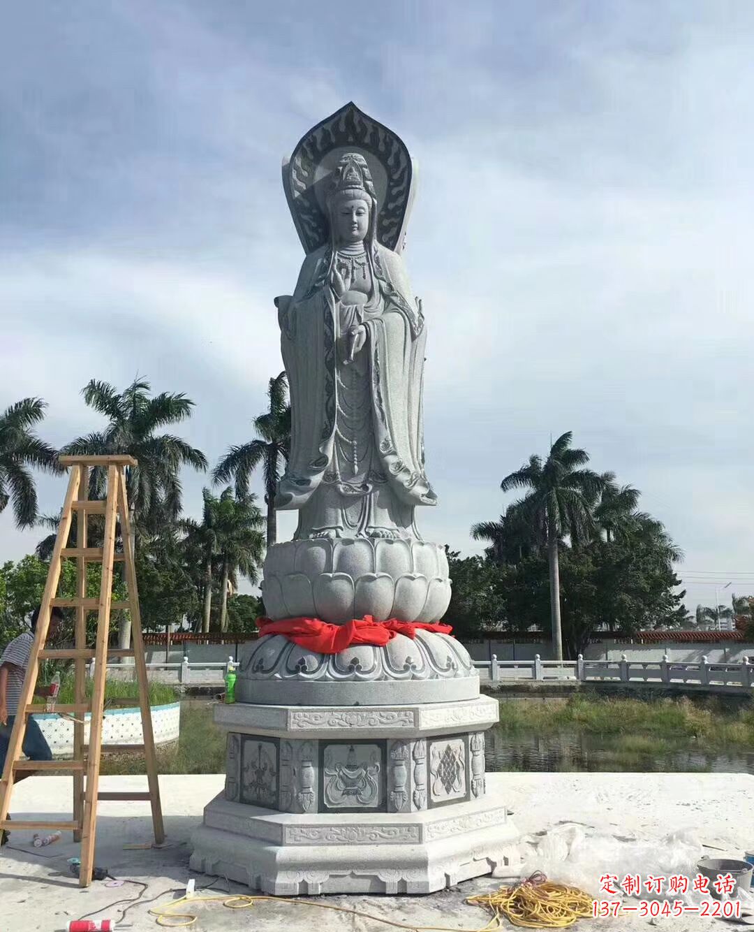 泰安大型石雕观音广场景观雕塑户外摆件
