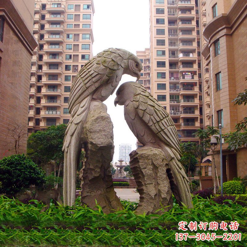 泰安精美石雕鹦鹉雕塑