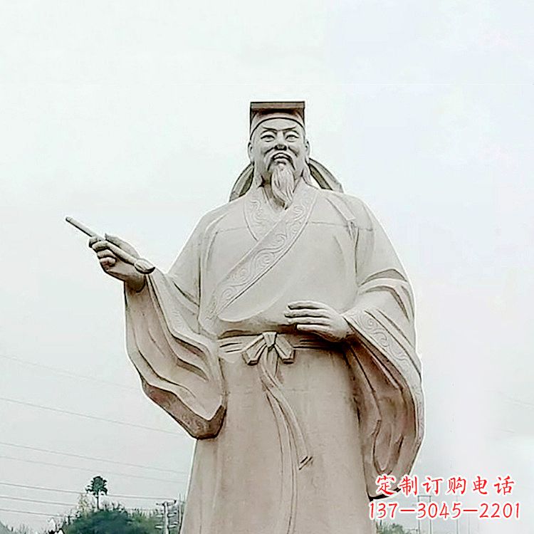 泰安精美石雕王羲之景观雕塑