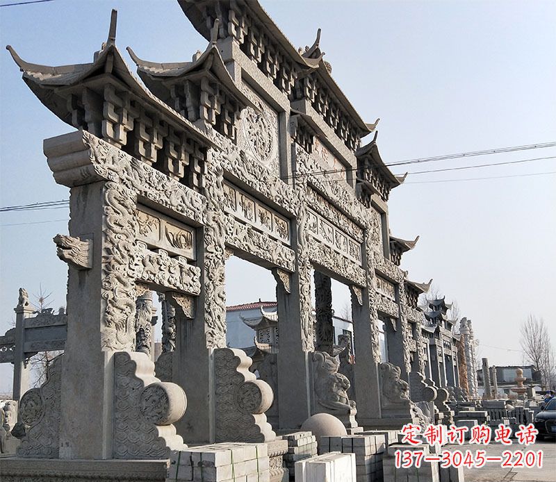 泰安中国古典牌坊石雕定制