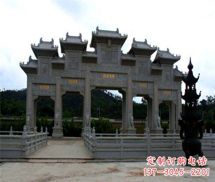 泰安大型五门石雕牌坊