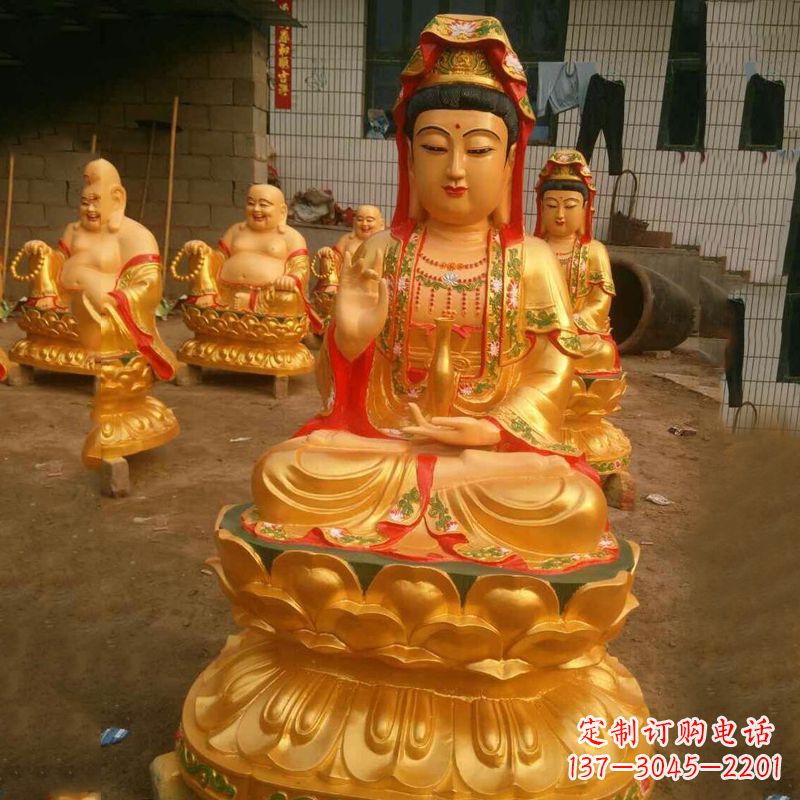 泰安完美体现观音神性的铸铜观音雕塑