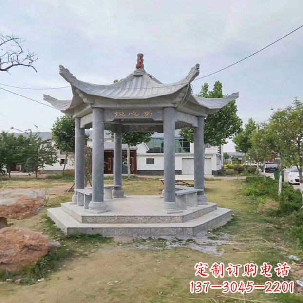 泰安中领雕塑 | 六角石凉亭公园雕塑