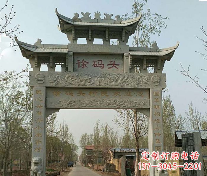 泰安精美纯手工大理石牌坊雕塑