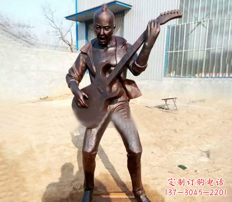 泰安精致细腻的铜吉他雕塑