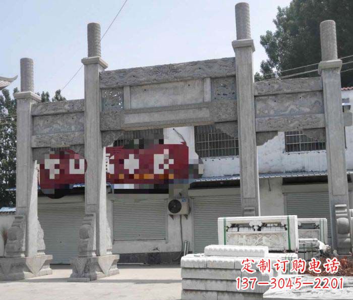 泰安领雕塑 | 专业定制道路大理石牌坊雕塑