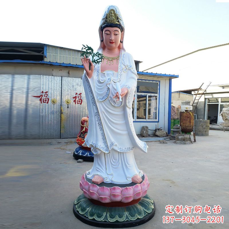 泰安玻璃钢彩绘观音雕塑