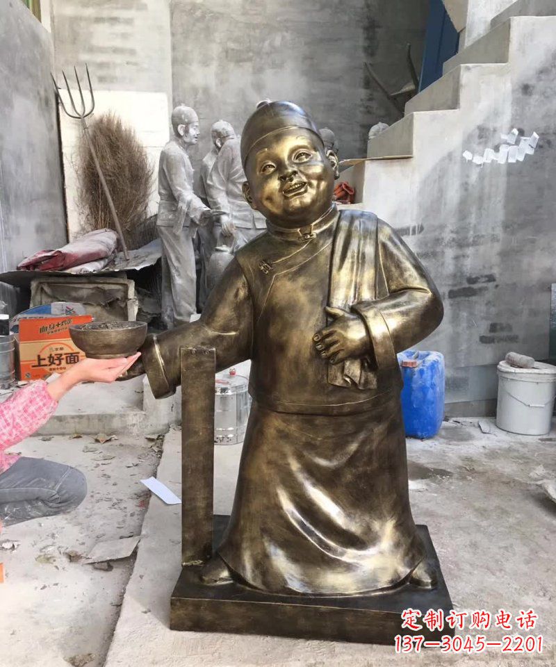 泰安店小二铜雕——精美精致的人物雕塑