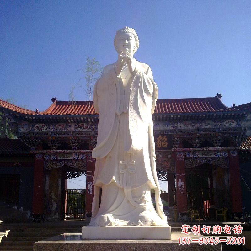 泰安貂蝉汉白玉石雕像-景区园林历史名人古代四大美女