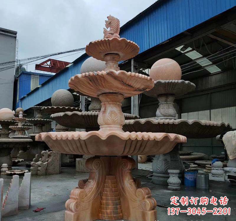 泰安高品质跌水钵石喷泉雕塑