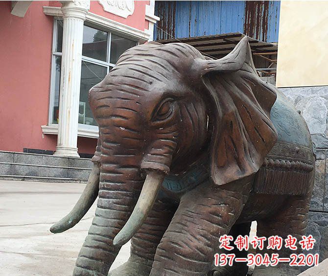 泰安动物大象公园铜雕摆件