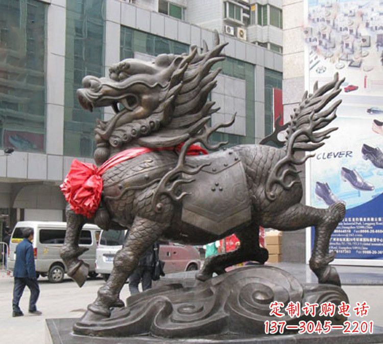 泰安铜雕大型麒麟雕塑
